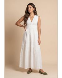 Urban Bliss - Cotton Poplin Ruched Maxi Dress - Lyst