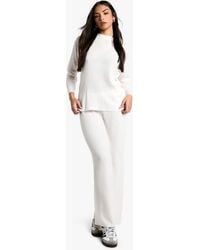 Boohoo - Soft Rib Knit Crew Neck Jumper And Maxi Skirt Co-Ord - Lyst