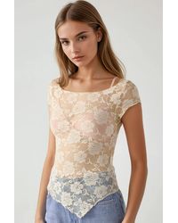 Hiccup - Floral Lace Crop Top Pika Collection - Lyst