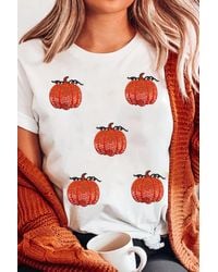 Azura Exchange - Pompoen Pailletten Graphic T-shirt - Lyst