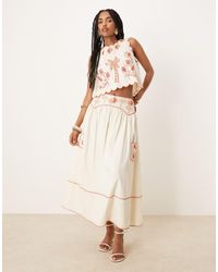 Never Fully Dressed - Embroidered Cotton Midaxi Skirt Co-Ord - Lyst