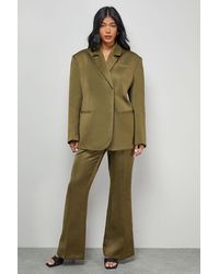 Oasis - Premium Satin Clean Waistband Flare Trousers Co-Ord - Lyst
