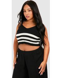 Boohoo - Plus Stripped Strappy Top - Lyst