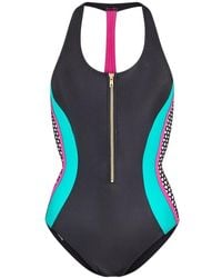Zoggs - Ladies Front Zip One Piece Swimsuit (Multicoloured) - Lyst