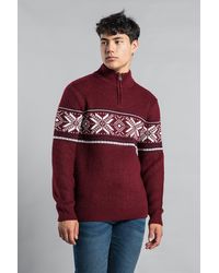 Tokyo Laundry - Festive 1/4 Zip Jacquard Knit Fairisle Jumper - Lyst