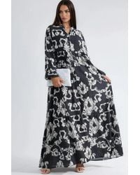 Hiccup - V-Neck Patterned Maxi Dress With Buttons - Lyst