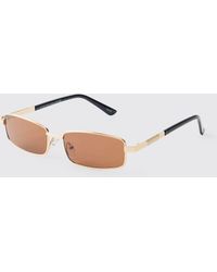 BoohooMAN - Metal Rectangle Sunglasses - Lyst
