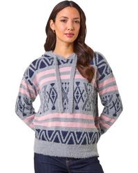 Roman - Jacquard Knit Hoodie - Lyst
