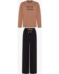 Penti - Clear Mind Geometric Pattern Pants Long Sleeve Pajama Set - Lyst