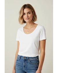 Esprit - Scoop Neck Cotton Tee - Lyst