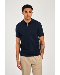 Nines - Short Sleeve Zip Neck Polo Shirt - Lyst