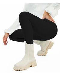Lookus - Irem Fleece Lined Ribbed Leggings - Lyst