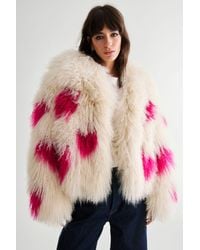 Nasty Gal - Limited Premium Shearling Short Patchwork Coat - Lyst