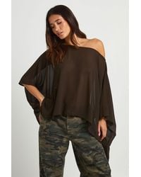 Boohoo - Chiffon Off The Shoulder Cape Top - Lyst