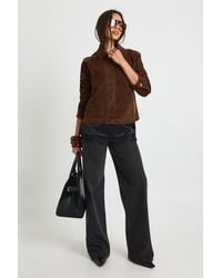 Boohoo - Faux Suede Collared Jacket - Lyst