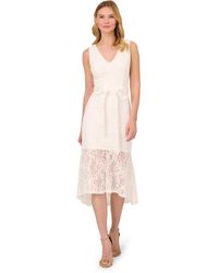 Adrianna Papell - Lace Midi Flounce Dress - Lyst