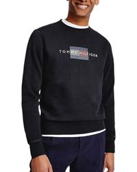 Tommy Hilfiger - Fleece Sweatshirt Pullover Crew Neck Embroidered Logo Top - Lyst