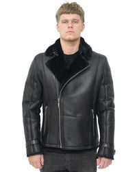 Infinity Leather - Double Breasted Sheepskin Biker Jacket-Manila - Lyst