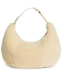 Off-White c/o Virgil Abloh - Off- Shearling Cream Shoulder Bag With Hardware - Lyst