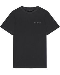 Lyle & Scott - Embroidered Logo Gunmetal T-Shirt Cotton - Lyst