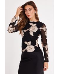 Quiz - Floral Applique Crop Top - Lyst