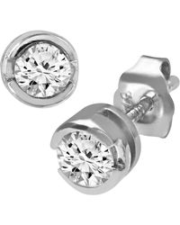 DIAMANT L'ÉTERNEL - 9ct Witgouden Rub-set Derde Karaat Diamanten Oorbellen - Lyst