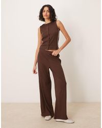 ASOS - Co-Ord Super Wide Leg Trouser With Contrast Piping - Lyst