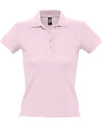Sol's - Ladies People Pique Short Sleeve Cotton Polo Shirt (Pale) - Lyst