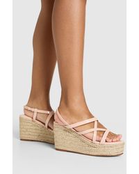 Boohoo - Strappy Open Toe Wedges - Lyst