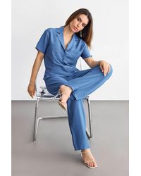 Hiccup - Short Sleeve Buttoned Coords Set With Shirt Collar - Lyst