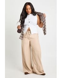 Boohoo - Plus Woven Pleated Wide Leg Trouser - Lyst