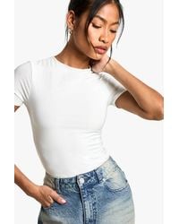 Boohoo - Double Layer Slinky Fitted T-Shirt - Lyst