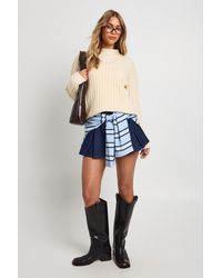 Boohoo - Rib Knit High Neck Longline Jumper - Lyst