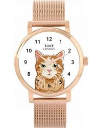 Toff London - Tlws-33721 Ladies Ginger Tabby Cat Watch - Lyst