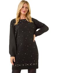 Roman - Petite Embellished Knit Dress - Lyst