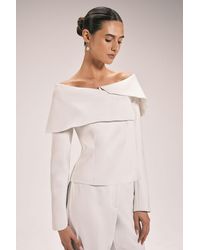 Karen Millen - Compact Viscose Stretch Tailored Asymmetric Blazer - Lyst