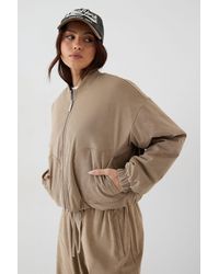 DSGN Studio - Faux Suede Padded Zip Through Bomber Jacket - Lyst
