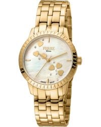 Ferré - Ladie's Champagne Mother Of Pearl Dial Gp Stainless Steel Watch - Lyst