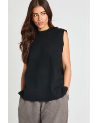 Boohoo - Soft Knit Crew Neck Knitted Tank - Lyst