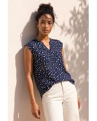 Roman - Polka Dot Print Stretch Top - Lyst
