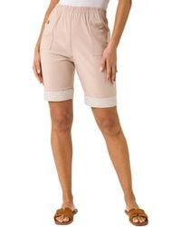 Roman - Bengaline Turn Up Stripe Stretch Shorts - Lyst