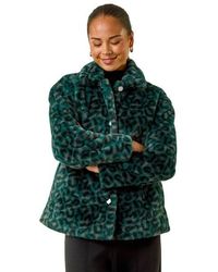 Roman - Petite Leopard Fur Coat - Lyst