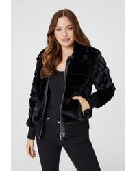 Izabel London - Faux Fur Zip Front Jacket - Lyst