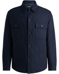 BOSS - P-Carper-Os-Inpad244 Padded Overshirt Dark - Lyst