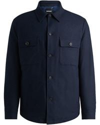 BOSS - P-Carper-Os-Inpad244 Padded Overshirt Dark - Lyst