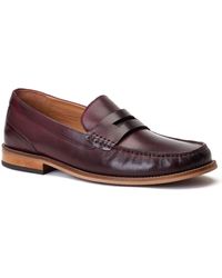 Base London - Garfield Leather Bordo Loafers - Lyst