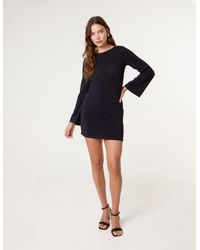 Blue Vanilla - Glitter Mini Dress With Back Tie - Lyst