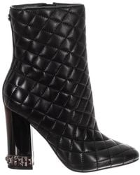 Guess - Round Toe Padded Finish Flat Ankle Boots Fllde3Lea10 - Lyst