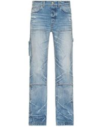 Amiri - Carpenter Vervaagde Indigoblauwe Jeans Met Rechte Pasvorm - Lyst
