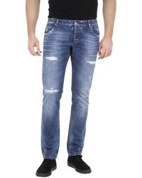Dolce & Gabbana - Blauwe Gescheurde Jeans - Lyst